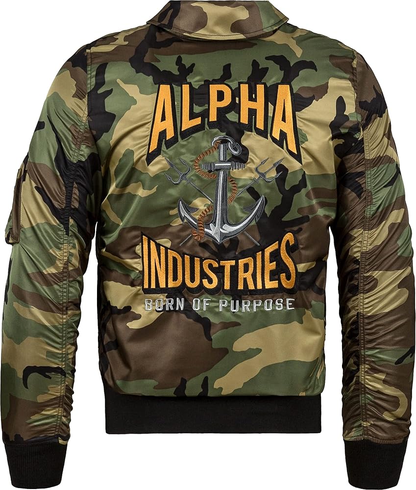 Alpha Industries mens Cwu 36p Mod Flight Jacket, Woodland Camo